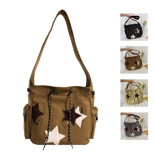 Amazon.com: Y2K Star Canvas Messenger Bag, Cute Tote Bags